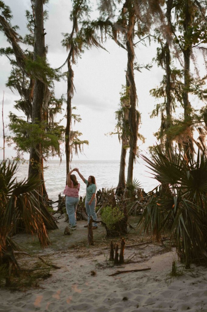 Fontainebleau State Park Engagement Session at sunset.