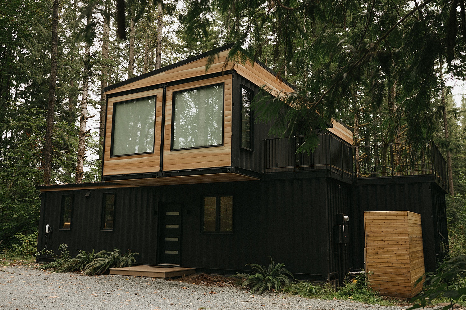 cabin nestled into the woods in the PNW by travel elopement photographer